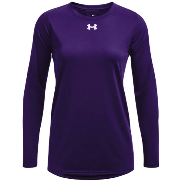 Branded Under Armour Ladies' Team Tech Long-Sleeve T-Shirt 1376852 Black  White