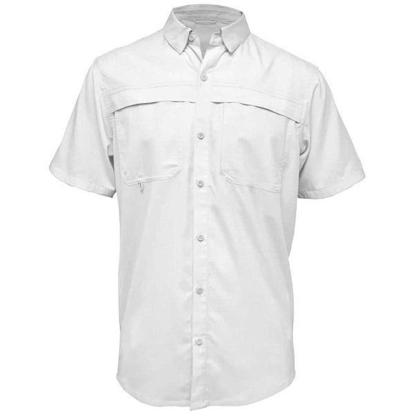 G H Bass Fishing Shirt Mens XL Vented White Short Sleeve Pockets-#M53