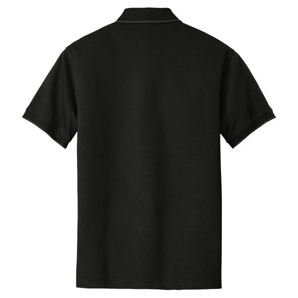 Port Authority Men's Jet Black Charcoal Rapid Dry Tipped Polo