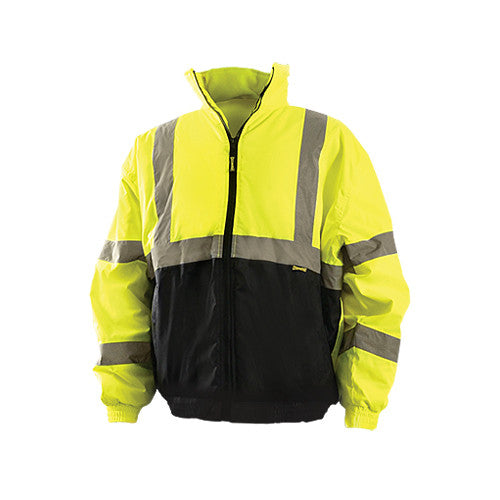 OccuNomix Men's Yellow Class 3 Black Bottom Bomber Jacket