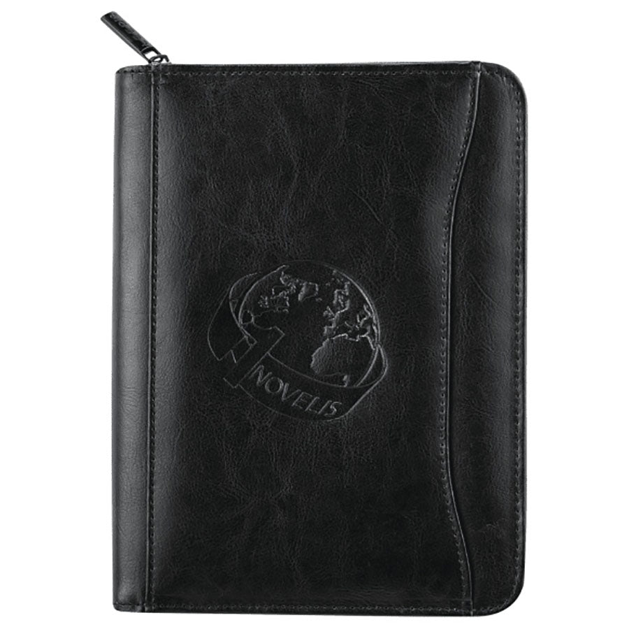 Leed's Black Renaissance Jr. Zippered Padfolio with FSC Mix Paper