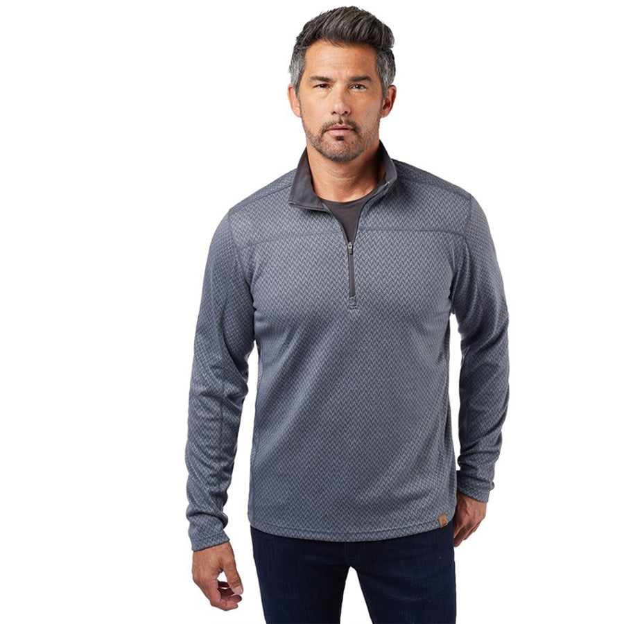 Landway Men's Iron Grey Basecamp Chevron Heathered Quarter-Zip Pullover