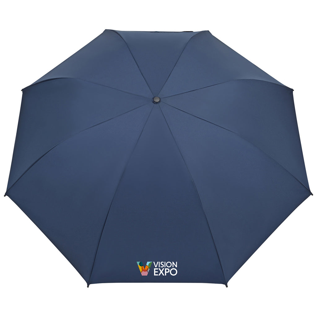 Elements Navy 58" Recycled Auto Open Travel Folding Umbrella