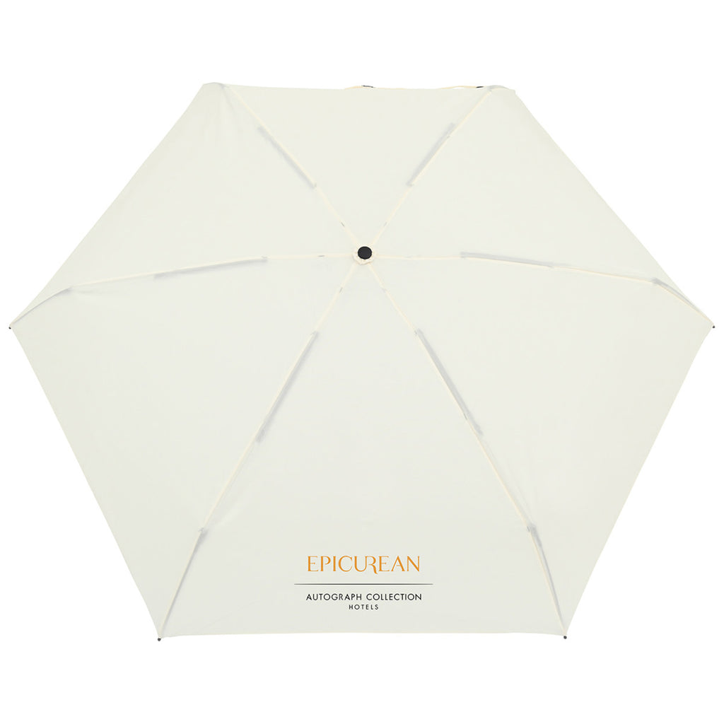 Elements Cream 39" Recycled Manual Mini Folding Umbrella