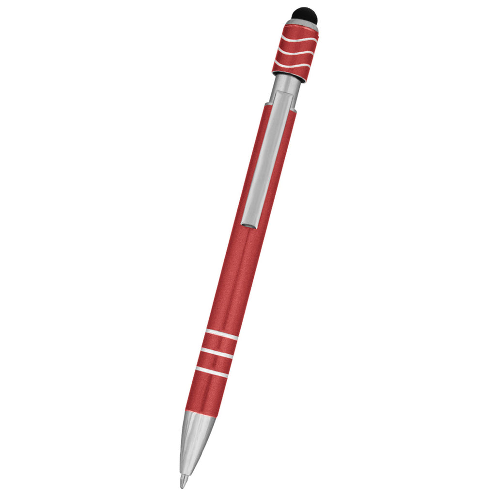 Hit Metallic Red Spin Top Pen With Stylus