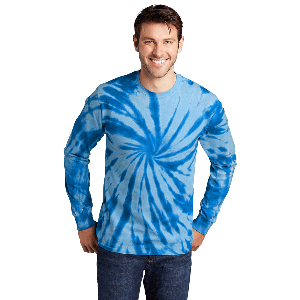 Port & Company Men's Royal Tie-Dye Long Sleeve Tee