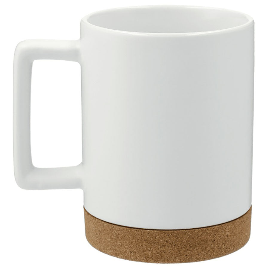 Leed's White Bates 15oz Ceramic Mug w/ Cork Base