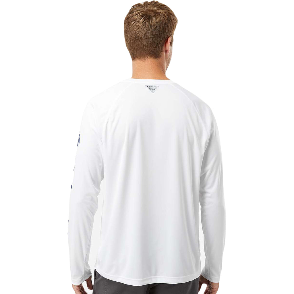 Columbia Men's White/Nightshade PFG Terminal Tackle Long Sleeve T-Shirt