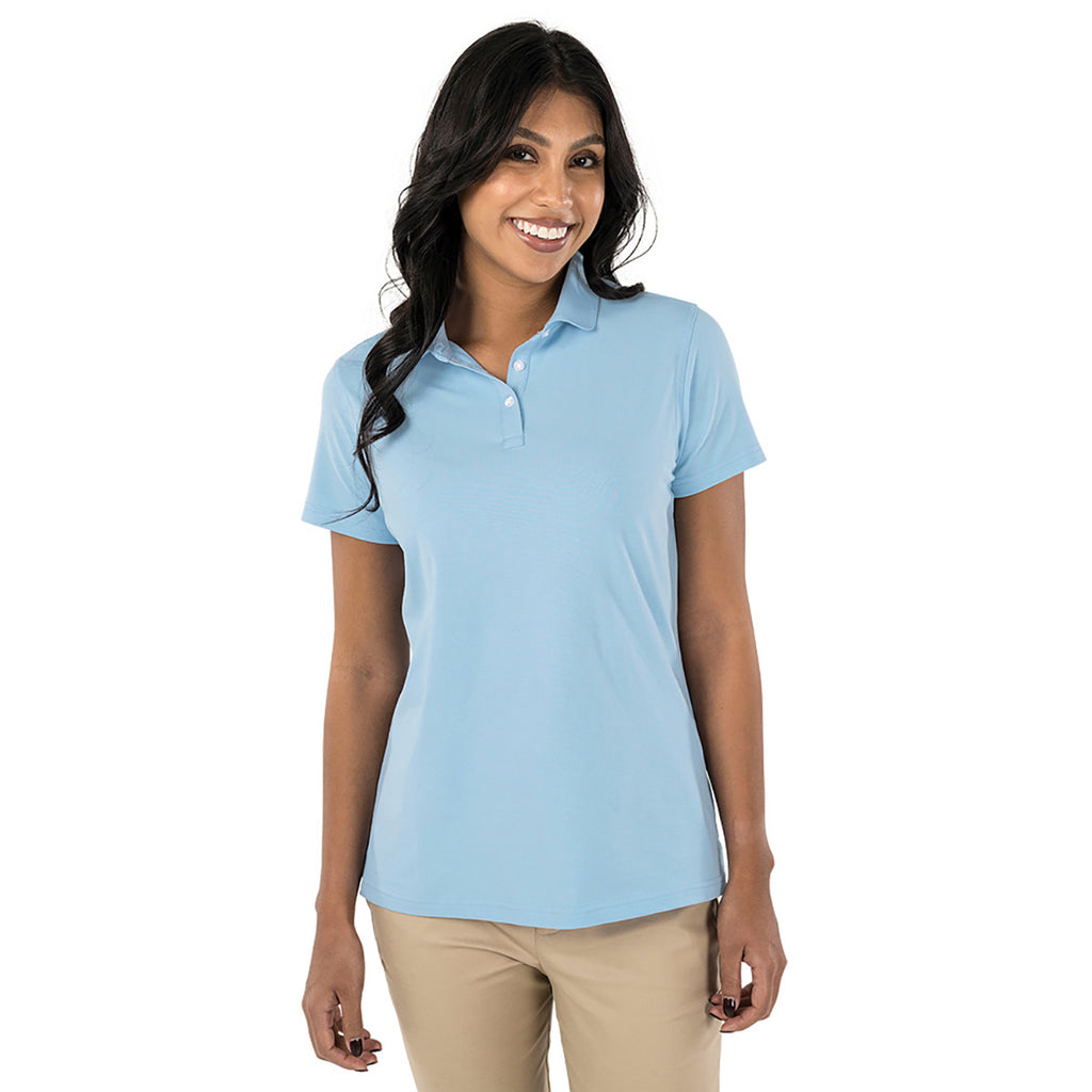 Charles River Women's Sky Blue Greenway Stretch Cotton Polo