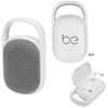 Hit White with Grey Wireless Earbuds with Speaker & Charging Case