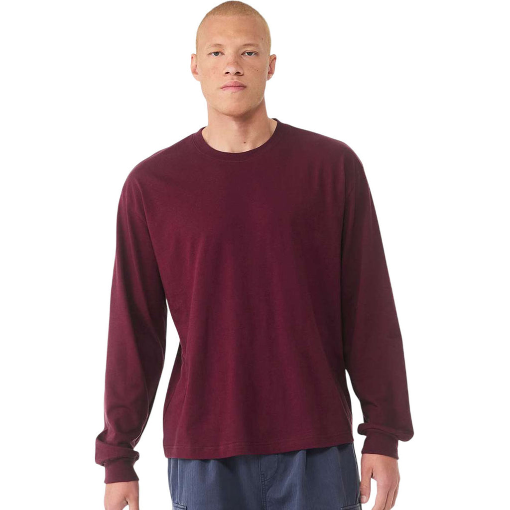 Bella + Canvas Unisex Maroon 6 oz. Heavyweight Long Sleeve Tee