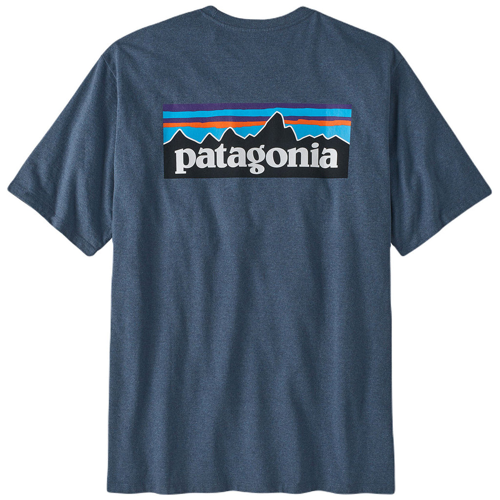 Patagonia Men's Utility Blue P-6 Logo Responsibili-Tee