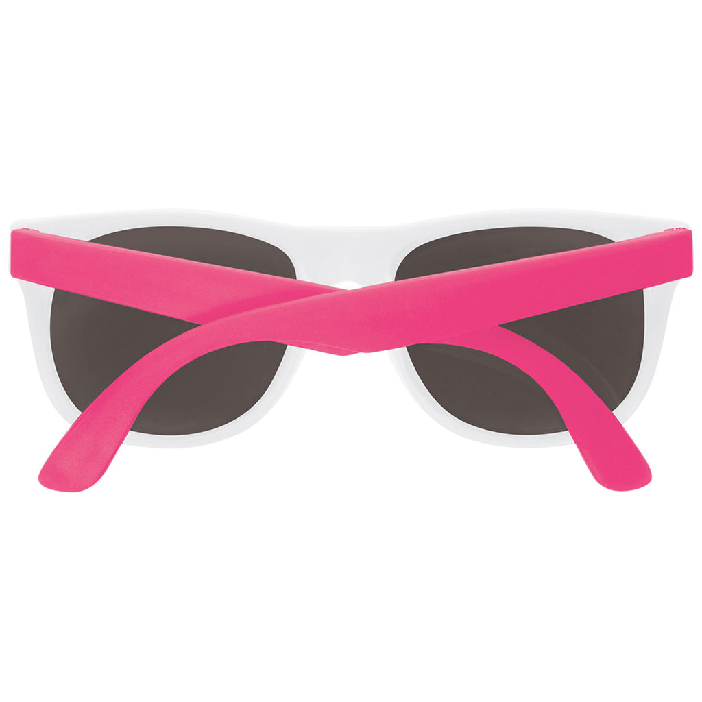 Hit White/Pink Rubberized Sunglasses