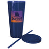 Good Value Blue Square Pattern Double Wall Tumbler - 23 oz