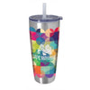 Koozie Silver Built-in Straw Vacuum Tumbler - 30 oz.