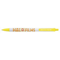 Good Value Yellow with Blue Ink Contender Pen