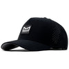 Melin Black Odyssey Stacked Hydro Performance Snapback Hat