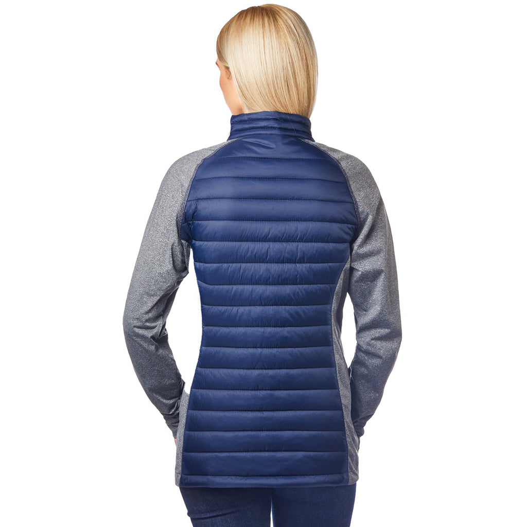 Landway Women's Navy/Grey Refuge Hybrid Lightweight Puffer