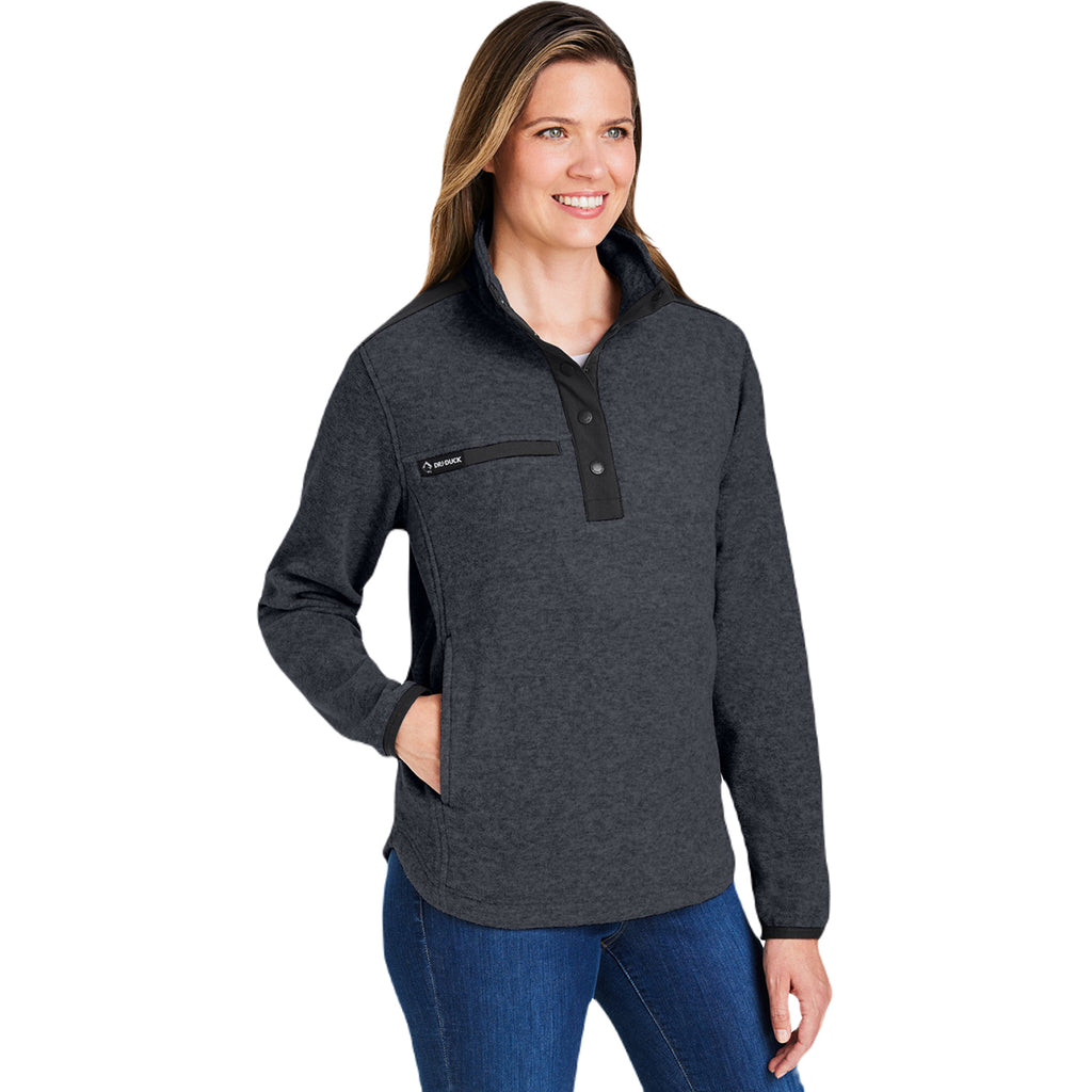 Dri Duck Women's Charcoal/Black Sierra Melange Heather Fleece