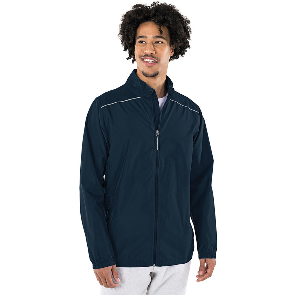 Charles River Men's Navy Skyline Pack-N-Go Full Zip Reflective Jacket