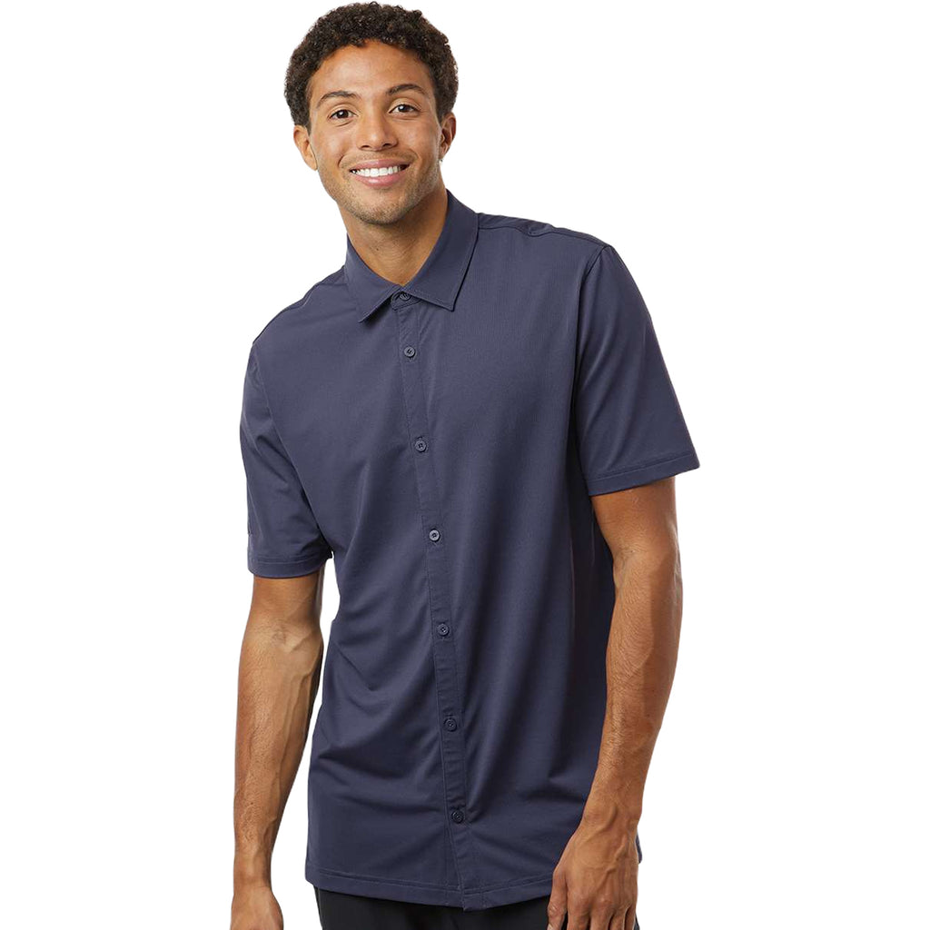 Adidas Men's Shadow Navy Button-Down Short Sleeve Shirt