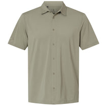 Adidas Men's Silver Pebble Button-Down Short Sleeve Shirt