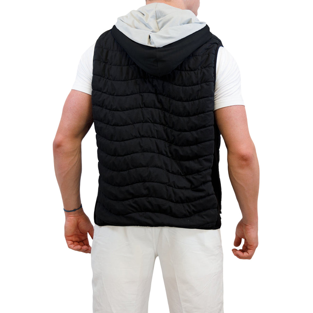 AndersonOrd Men's Black/Grey Heather Corlys Hooded Vest