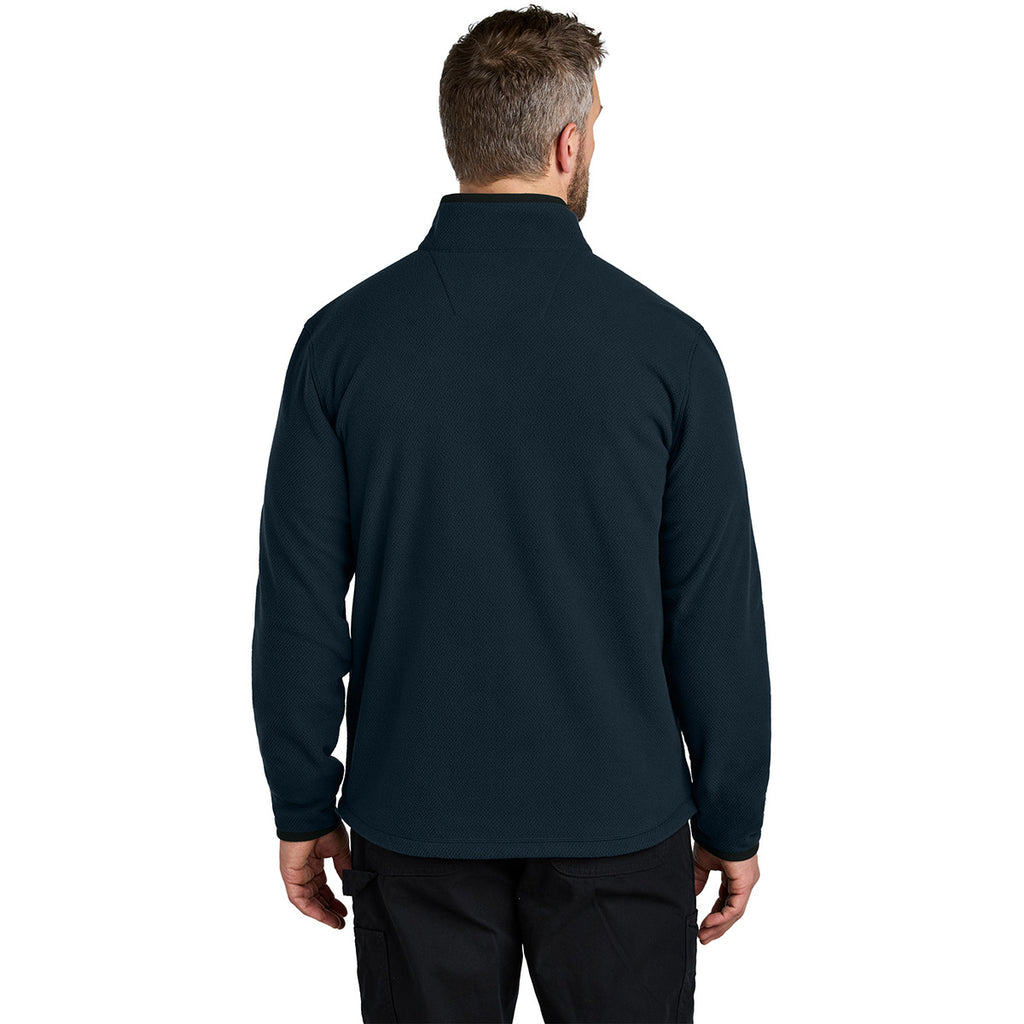 Carhartt Men's Navy Textured Full-Zip Fleece Jacket