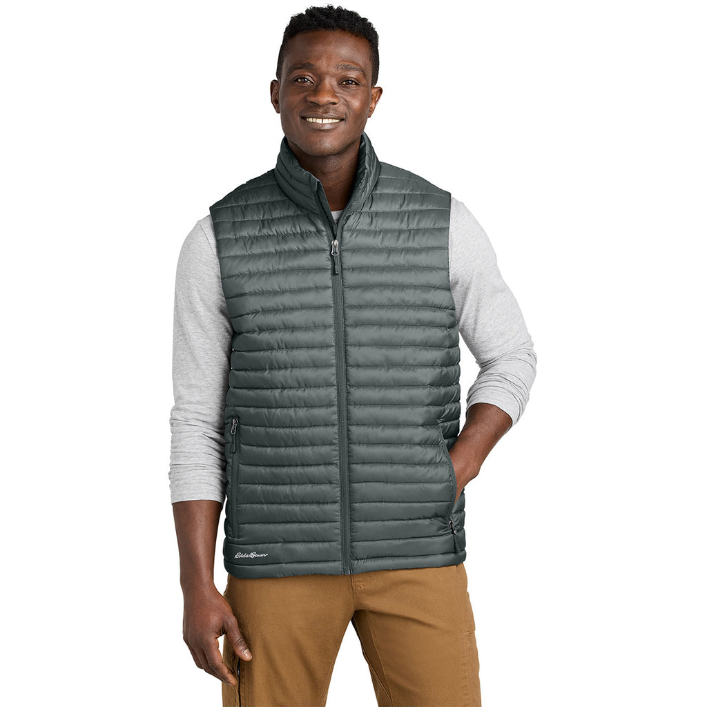 Eddie Bauer Men's Metal Grey Packable Quilted Vest