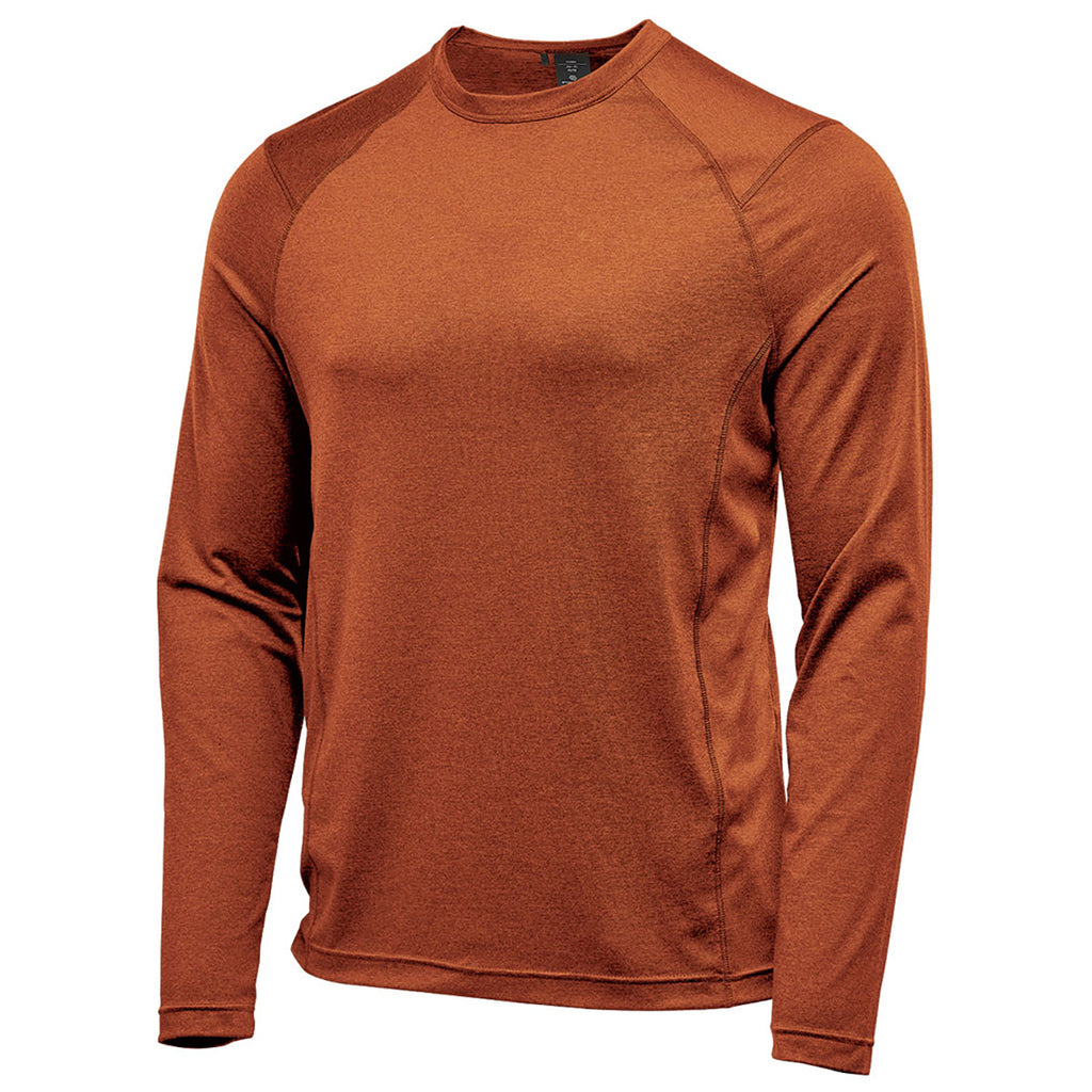 Stormtech Men's Rust Heather Milano Crew Neck Long Sleeve