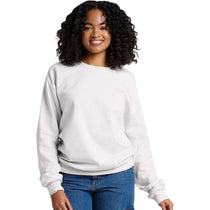 Jerzees Unisex White Ultimate CVC Crewneck Sweatshirt