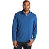 Port Authority Men's Aegean Blue Microterry 1/4-Zip Pullover