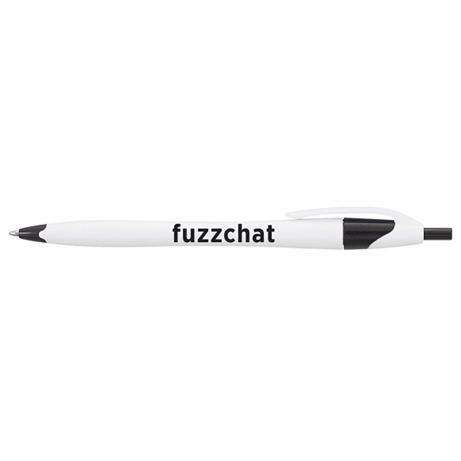 Bullet White w/Black Trim Cougar Retractable Ballpoint Pen