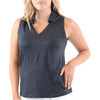 AndersonOrd Women's Black Heather Gamer Sleeveless Polo