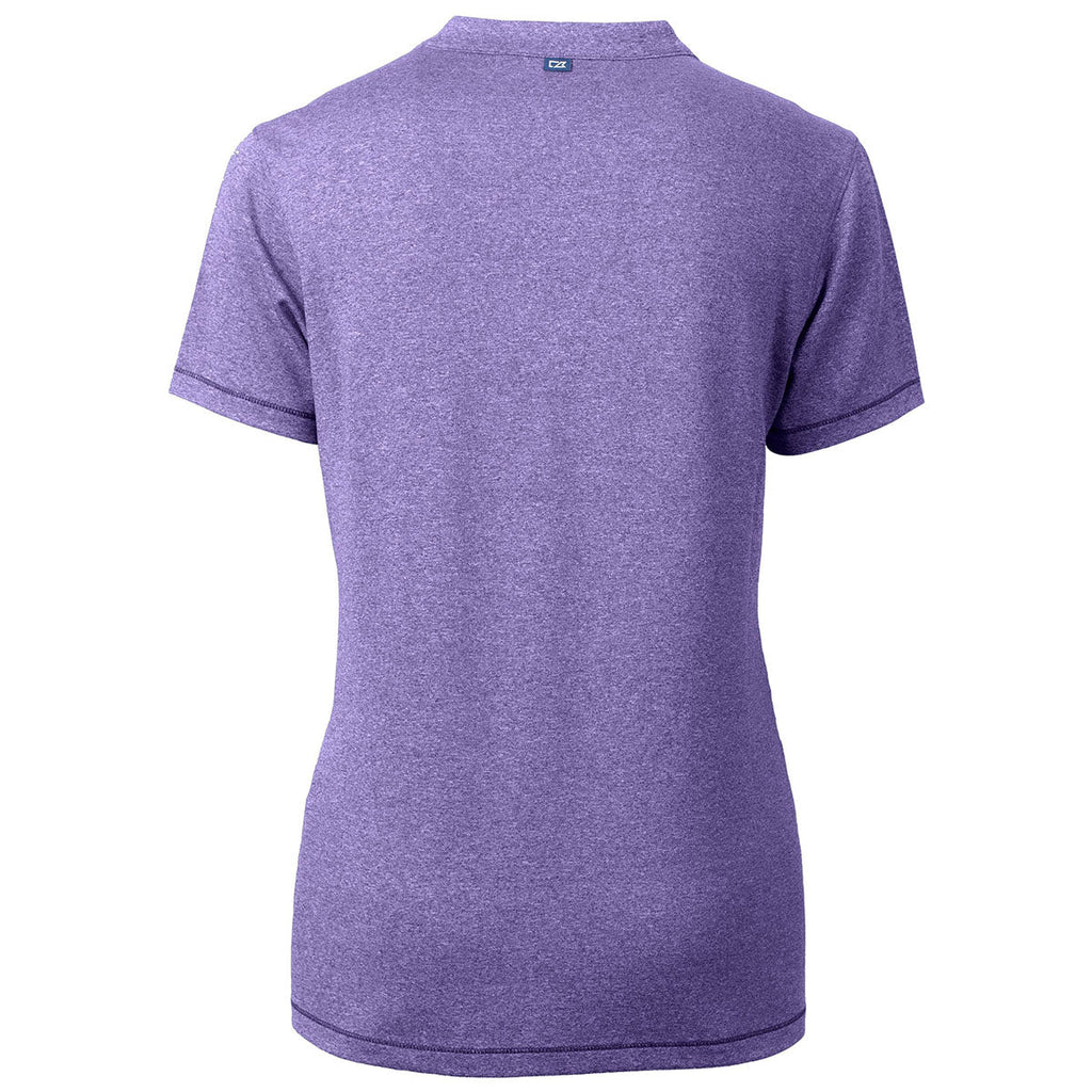 Cutter & Buck Women's College Purple Forge Heathered Stretch Blade Top