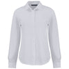 Cutter & Buck Women's White Advantage Tri-Blend Eco Soft Pique Long Sleeve Knitted Button Down