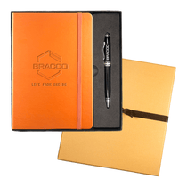 Leeman Orange Tuscany Journal & Executive Pen Set