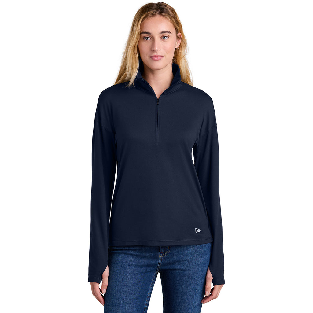 New Era Women's True Navy Power 1/2-Zip