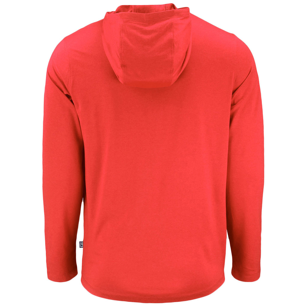 Cutter & Buck Men's Red Coastline Epic Comfort Eco Recycled Hooded Shirt