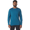 Glyder Men's Moroccan Blue Marble Dash Long Sleeve Crew Neck