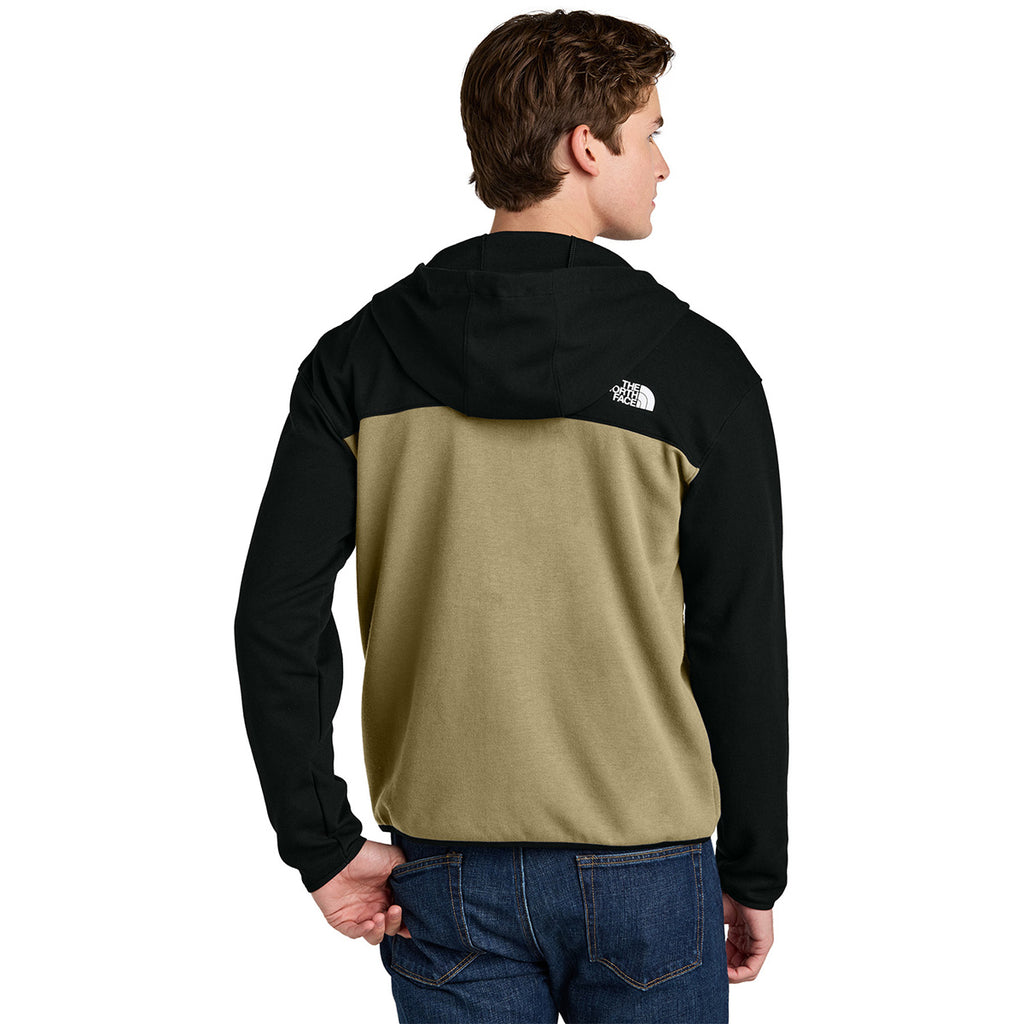 The North Face Men's Khaki Stone/ TNF Black Double-Knit Full-Zip Hoodie