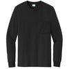 Port & Company Men's Jet Black Tall Long Sleeve Essential Pocket Tee