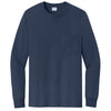 Port & Company Men's Navy Tall Long Sleeve Essential Pocket Tee