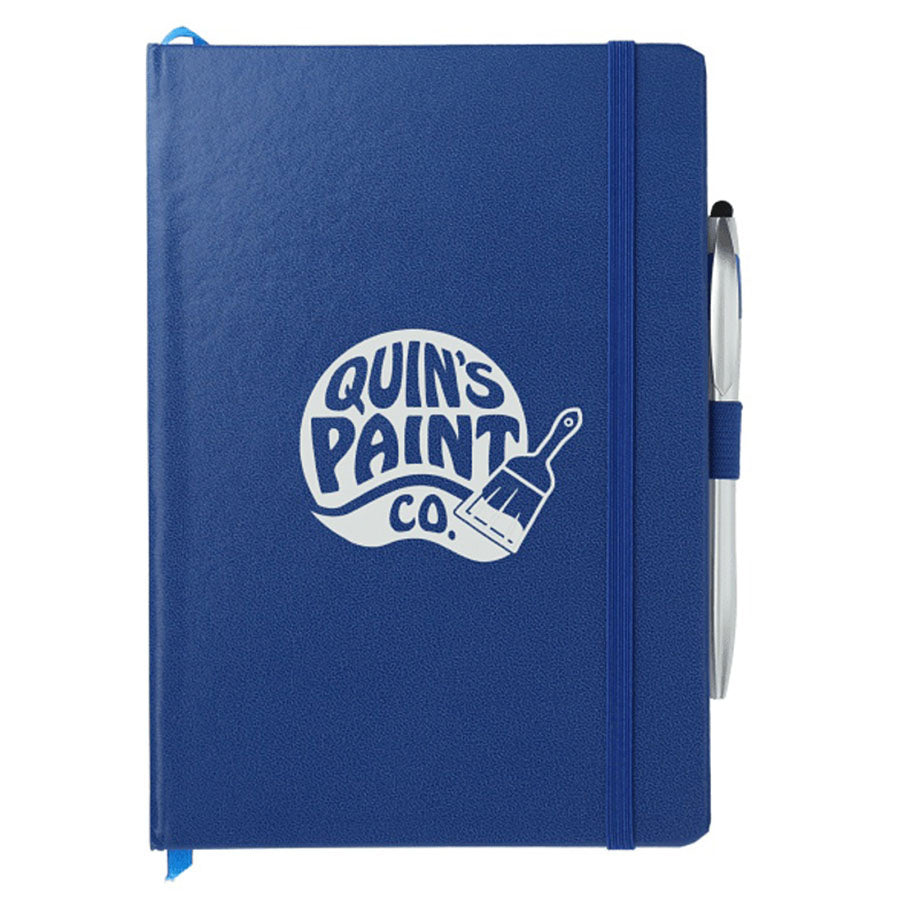 Bullet Blue 6'' x 8.5'' FSC Mix Crown Journal with Pen-Stylus