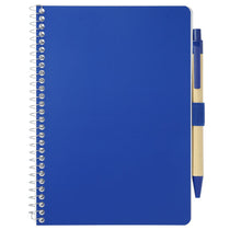 Bullet Blue 5'' x 7'' FSC Mix Spiral Notebook with Pen