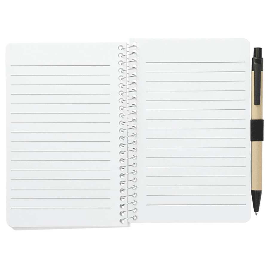 Bullet Black 4'' x 6'' FSC Mix Pocket Spiral Notebook with Pen