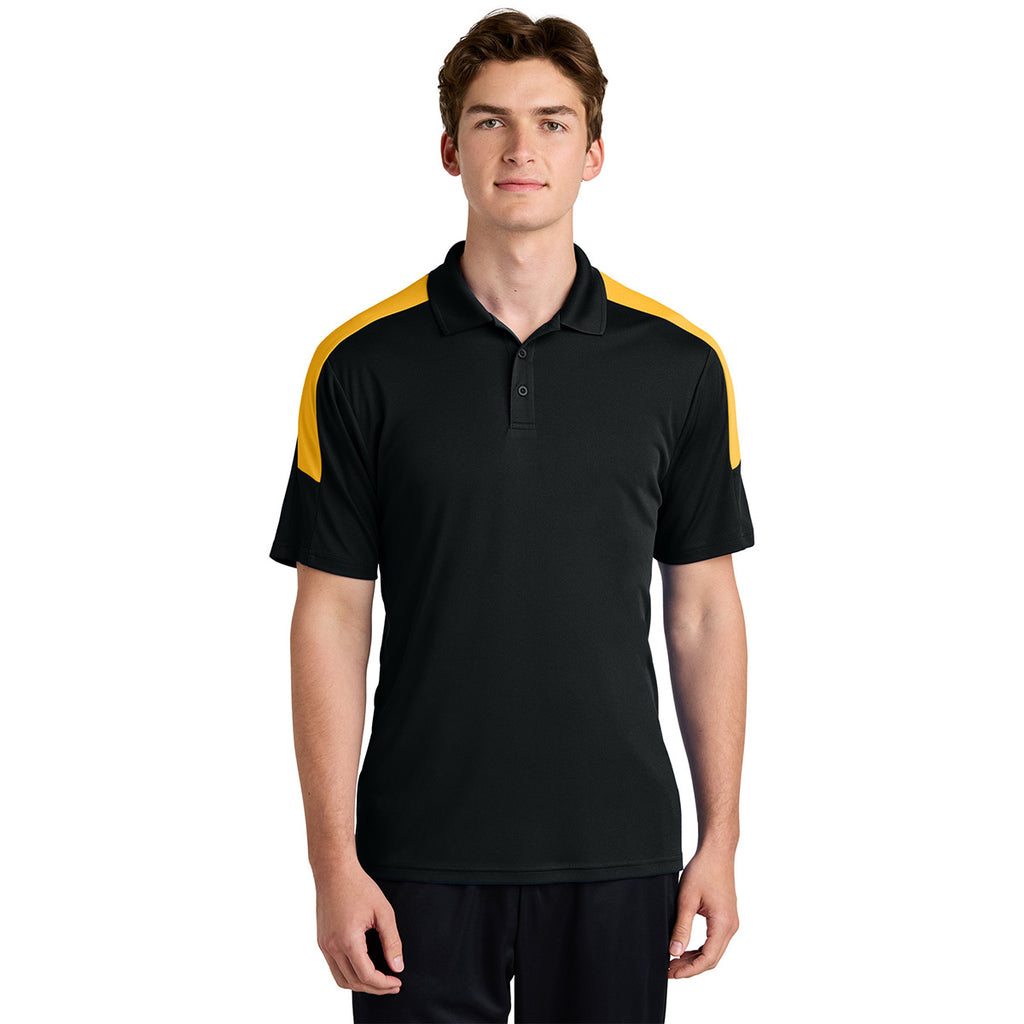 Sport-Tek Men's Black/ Gold Competitor United Polo