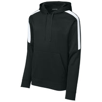 Sport-Tek Men's Black/ White Sport-Wick Fleece United Pullover Hoodie