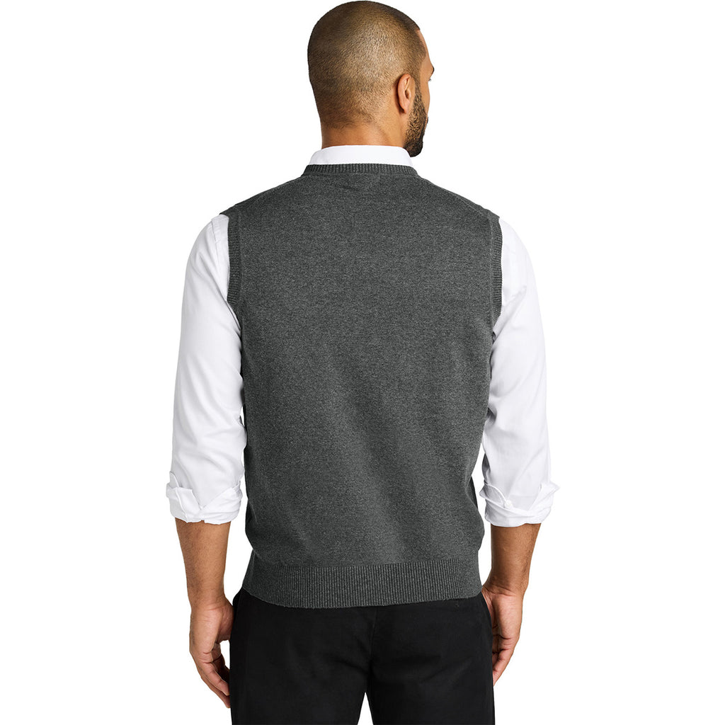 Port Authority Men's Charcoal Heather Easy Care Sweater Vest