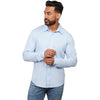 Elevate Men's Frost Blue TATRA Eco Knit Long Sleeve Button Up Shirt